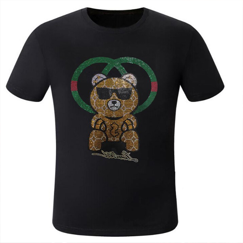 Mens T-shirts Luxury Short Sleeved Tees Bear Rhinestone Design Fashionable Male Top Cotton Casual Pus Size Man Clothing M-5XL, Purple
Mens T-shirts Luxury Short Sleeved Tees Bear Rhinestone Design Fashionable Male Top Cotton Casual Pus Size Man Clothing M-5XL, Purple