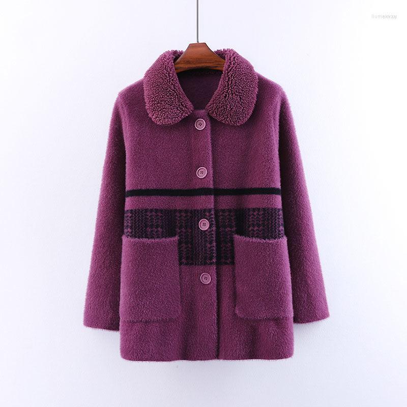 Women's Wool Women's Autumn Winter Mother Faux Mink Velvet Jacket Women Fashion Loose Long-sleeve Warm Coat Plus Size Casual Female, Purple
Women's Wool Women's Autumn Winter Mother Faux Mink Velvet Jacket Women Fashion Loose Long-sleeve Warm Coat Plus Size Casual Female, Purple