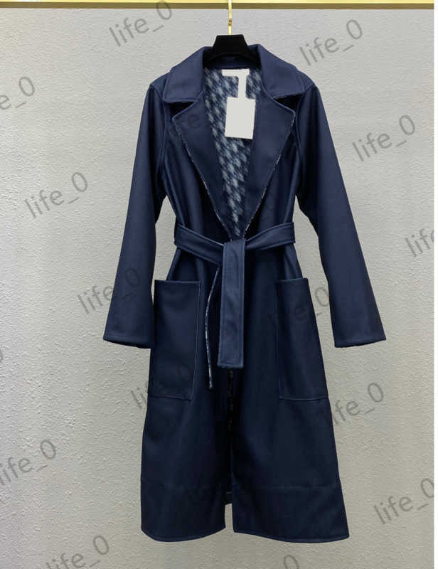 Branded Tops Fashion Womens Coats Lapel lace-up Waist Trim Jackets Long Wool Blends Soft printed lining Outerwear Women Designer Clothing 1970, 19
Branded Tops Fashion Womens Coats Lapel lace-up Waist Trim Jackets Long Wool Blends Soft printed lining Outerwear Women Designer Clothing 1970, 19