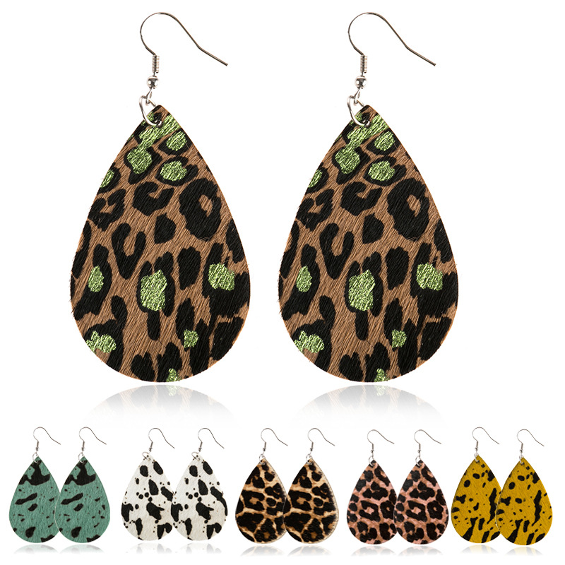 S3282 Fashion Jewelry Women's Leather Dangle Earrings Cow Grain Leopard Water-drop Leather Earrings
S3282 Fashion Jewelry Women's Leather Dangle Earrings Cow Grain Leopard Water-drop Leather Earrings