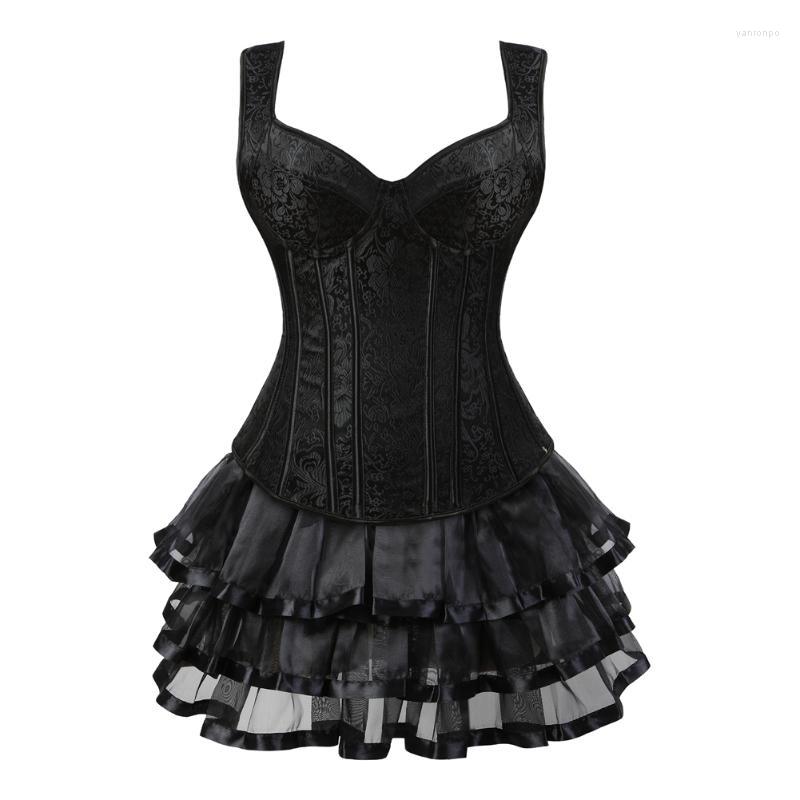 Bustiers & Corsets Corset Dress Plus Size Burlesque Gothic Tutu Skrits Overbust Bustier With Straps Sexy Lace Up Cosplay Costume PartyBustie, Black
Bustiers & Corsets Corset Dress Plus Size Burlesque Gothic Tutu Skrits Overbust Bustier With Straps Sexy Lace Up Cosplay Costume PartyBustie, Black