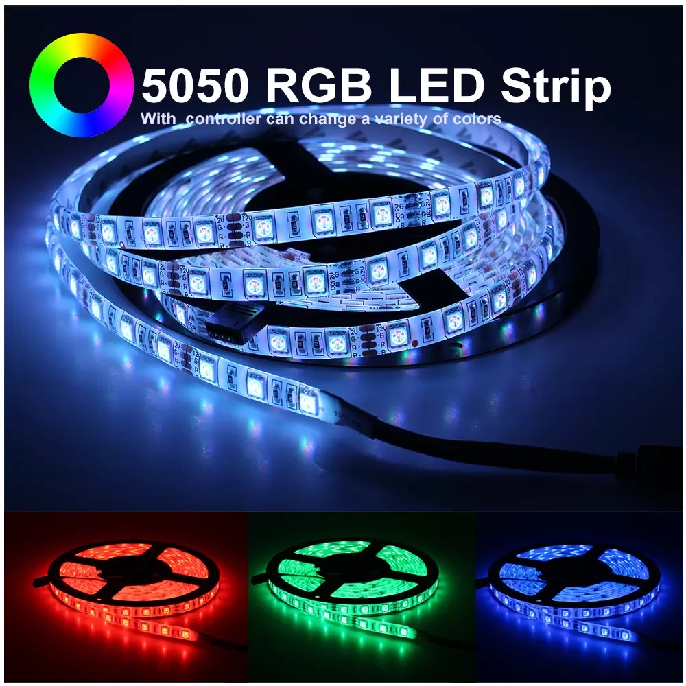 High Birght 5M 5050 2835 Led Strips Light Warm Pure White Red Green RGB Flexible 5M Roll 300 Leds 12V outdoor Ribbon
