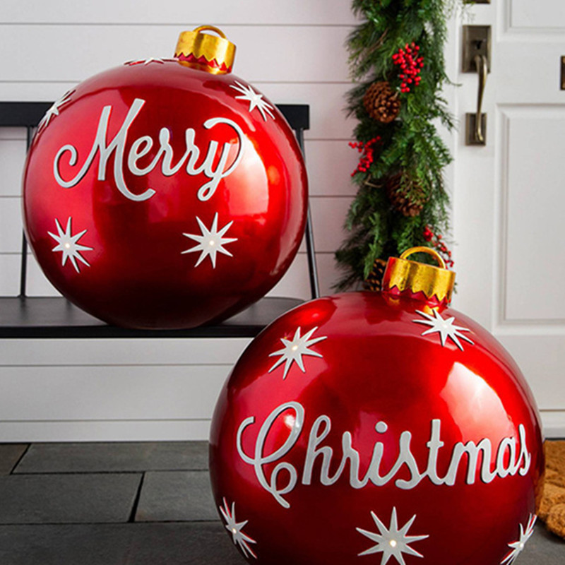 

Christmas Decorations 60CM Outdoor Inflatable Decorated Ball PVC Giant Merry Balls Tree Decor Decoration 2023 221028