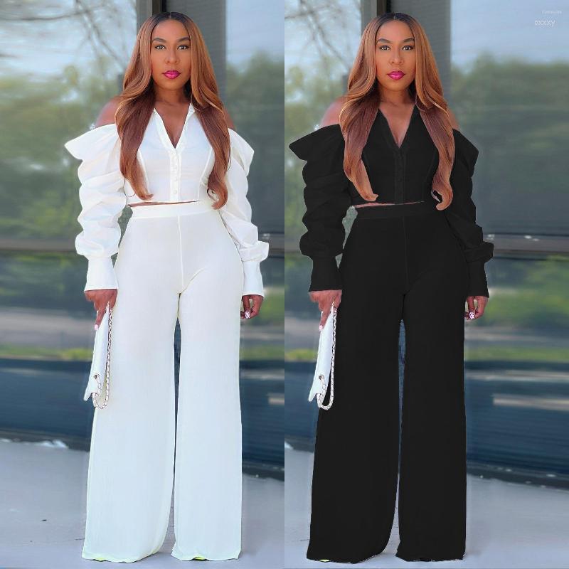 Women' Two Piece Pants Women' 2022 Women Set Fashion Solid Puff Sleeve Off Shoulder Tops And Trousers Hollow Office Lady High Waist, Black
Women' Two Piece Pants Women' 2022 Women Set Fashion Solid Puff Sleeve Off Shoulder Tops And Trousers Hollow Office Lady High Waist, Black