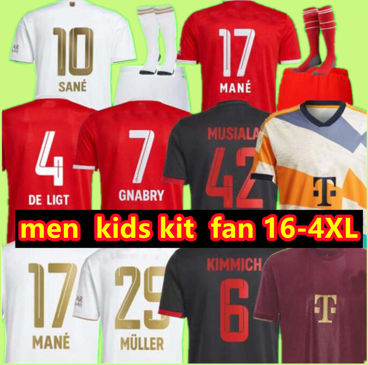 22 23 LEWANDOWSKI fourth S-4XL soccer jerseys SANE BAYERN MUNICH GORETZKA COMAN DAVIES MULLER KIMMICH football shirts Men, White
22 23 LEWANDOWSKI fourth S-4XL soccer jerseys SANE BAYERN MUNICH GORETZKA COMAN DAVIES MULLER KIMMICH football shirts Men, White