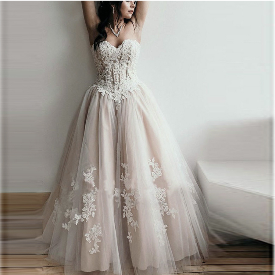Sexy Sweetheart Lace Appliques Wedding Dresses Off the Shoulder Corset Back Bridal Gowns Formal Champagne Tulle Vestido De Noiva, Gray
Sexy Sweetheart Lace Appliques Wedding Dresses Off the Shoulder Corset Back Bridal Gowns Formal Champagne Tulle Vestido De Noiva, Gray