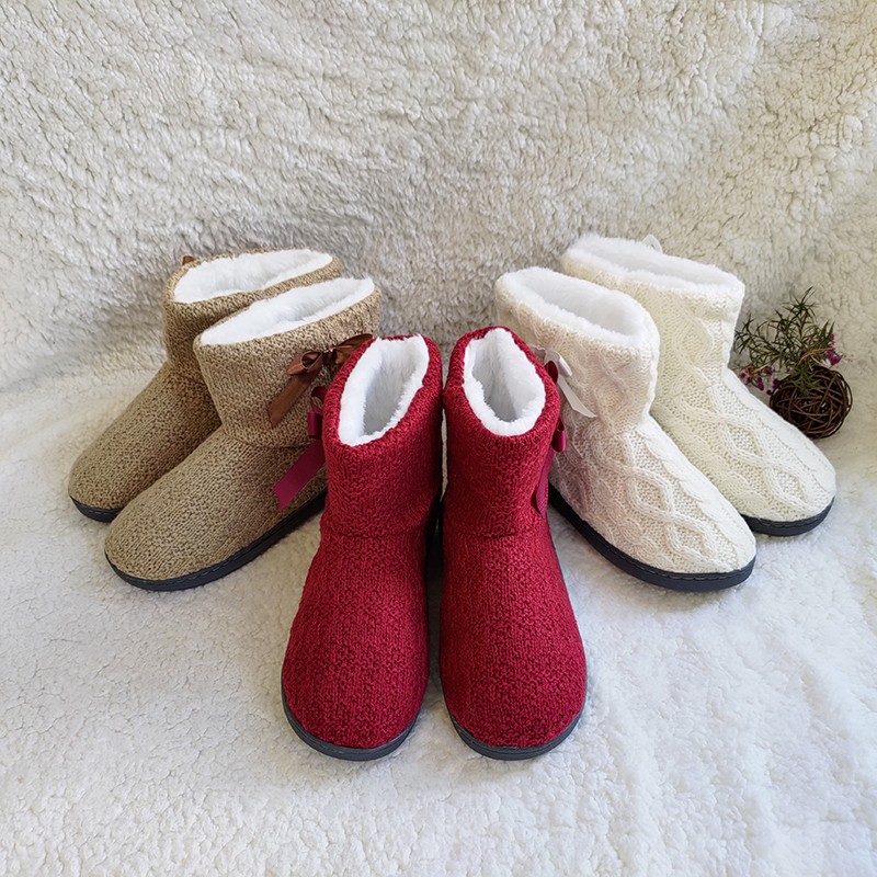 Women's autumn and winter boots solid color cashmere home indoor thick warm knit cotton ankle boots, Red
Women's autumn and winter boots solid color cashmere home indoor thick warm knit cotton ankle boots, Red