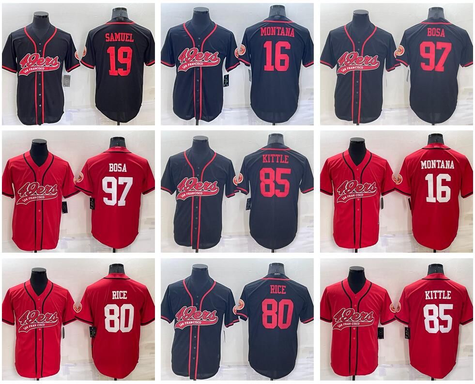 Stitched Football jersey San Francisco''49ers''Men Nick Bosa George Kittle Deebo Samuel black white baseball Untouchable jerseys, With logo
Stitched Football jersey San Francisco''49ers''Men Nick Bosa George Kittle Deebo Samuel black white baseball Untouchable jerseys, With logo
