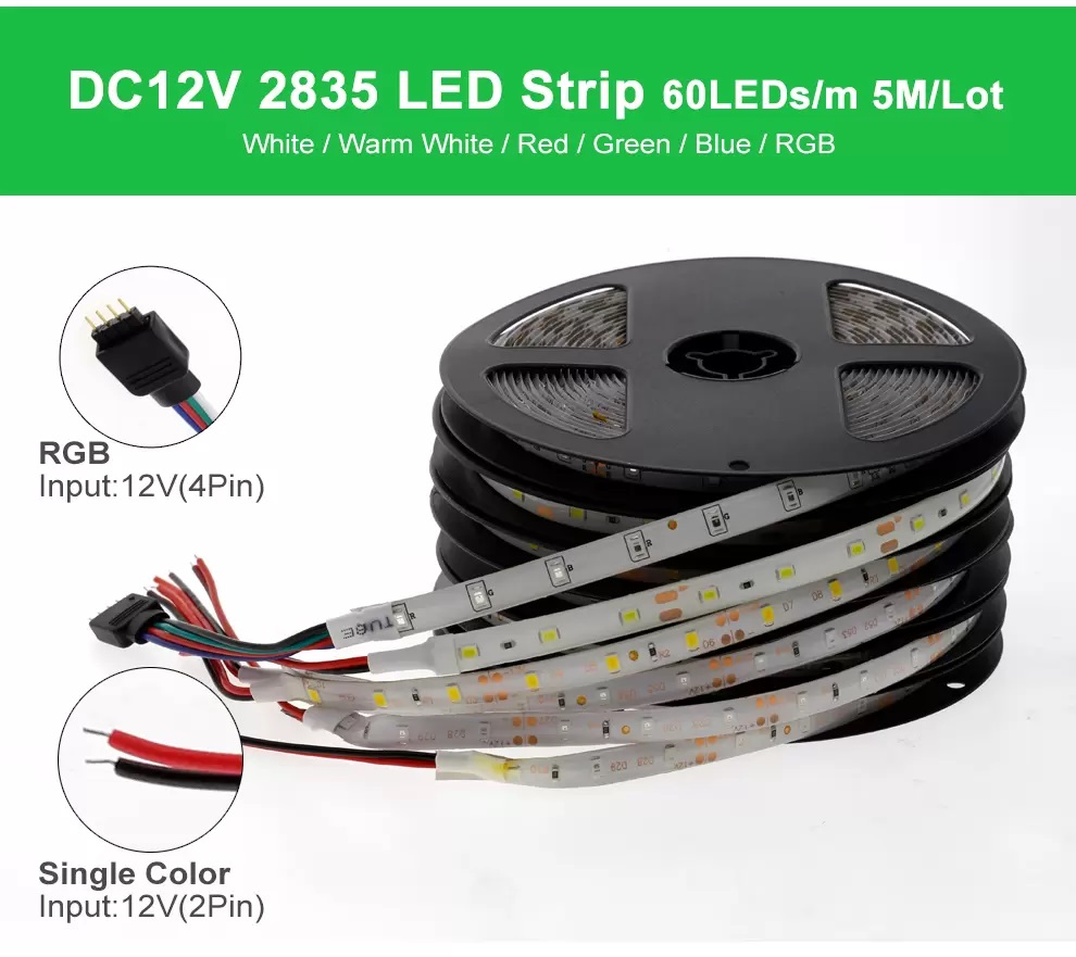 High Birght 5M 5050 2835 Led Strips Light Warm Pure White Red Green RGB Flexible 5M Roll 300 Leds 12V outdoor Ribbon