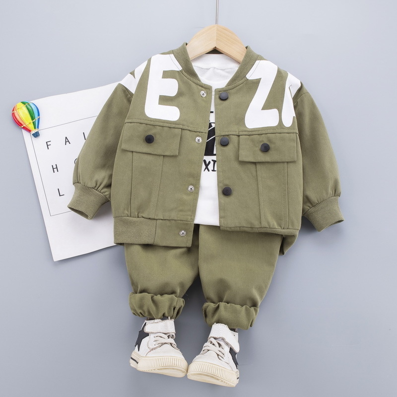 Clothing Sets Boys Children Fashion Cartoon Baby Long Sleeve T-shirt Coat And Pants Suit 3pcs Outfits Kids Sport Suit1-4 years 221107