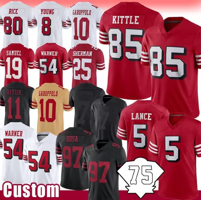 85 George Kittle Jersey San Francisco''49ers''Jimmy Garoppolo Nick Bosa Deebo Samuel Kyle Juszczyk Men Youth rugby football''nfl jerseys, Stitched
85 George Kittle Jersey San Francisco''49ers''Jimmy Garoppolo Nick Bosa Deebo Samuel Kyle Juszczyk Men Youth rugby football''nfl jerseys, Stitched