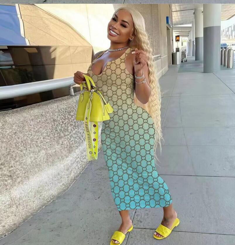 Women Casual Dresses V Neck Sexy Sleeveless NEW Luxury GGity Female Loose Party Beach Dresses