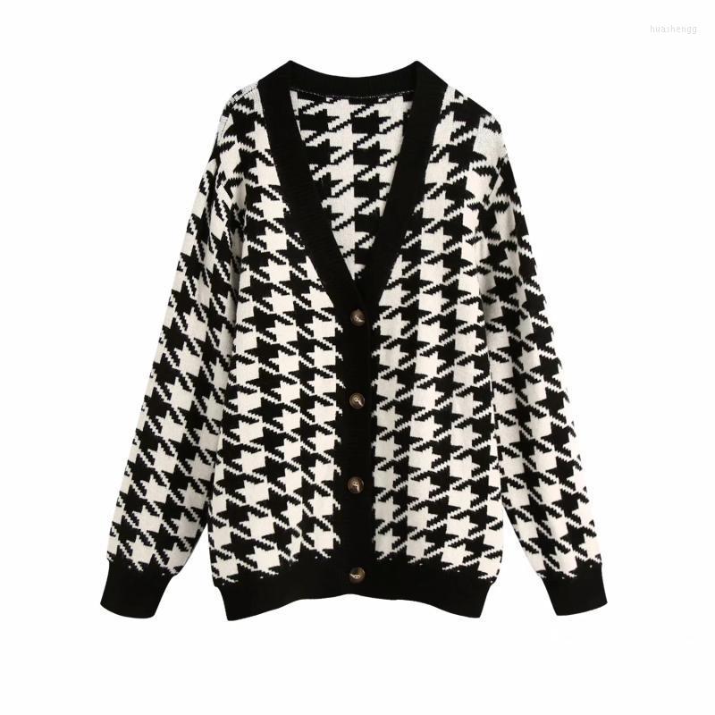 Women' Knits Women' & Tees Vintage Chic Houndstooth Plaid Cardigan Autumn Women Fashion Single Breasted V-Neck Sweater Female Casual, Black
Women' Knits Women' & Tees Vintage Chic Houndstooth Plaid Cardigan Autumn Women Fashion Single Breasted V-Neck Sweater Female Casual, Black