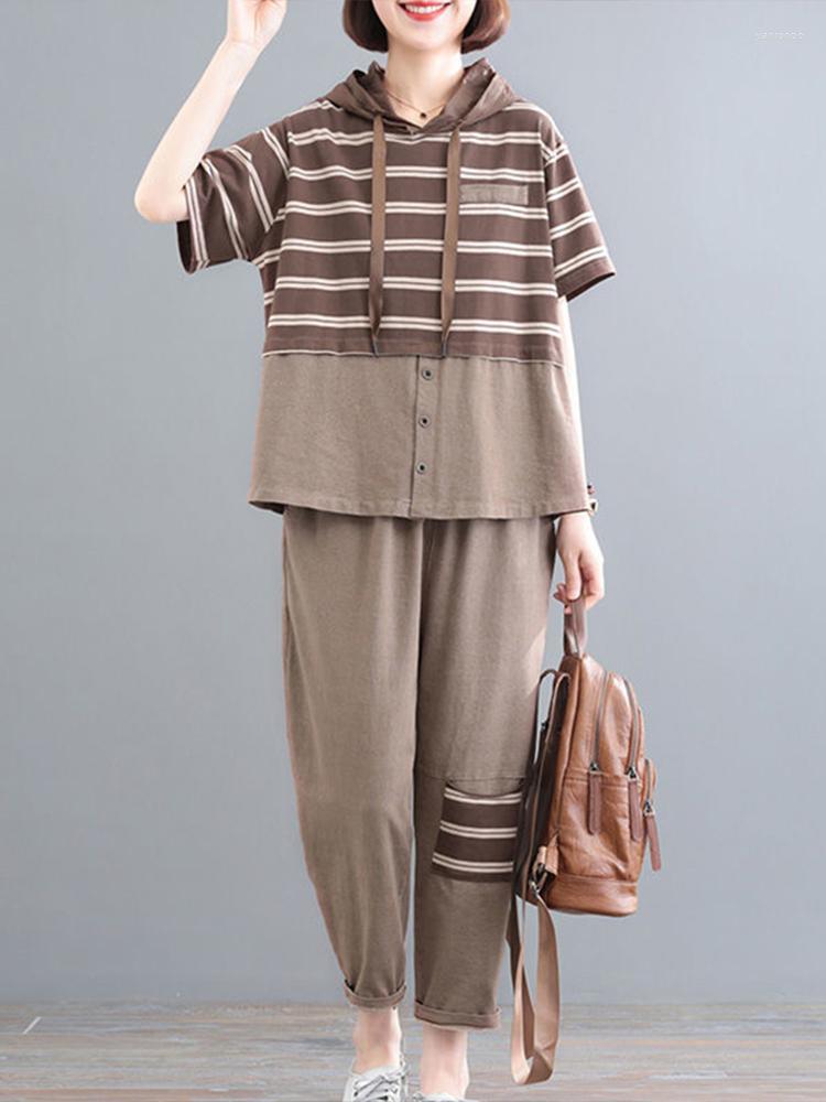 Women's Two Piece Pants Women's Summer Korean Style Casual Striped Women 2 Pieces Sets Hooded Pocket Loose Hoody Tops And Wide Leg Suit, 001
Women's Two Piece Pants Women's Summer Korean Style Casual Striped Women 2 Pieces Sets Hooded Pocket Loose Hoody Tops And Wide Leg Suit, 001