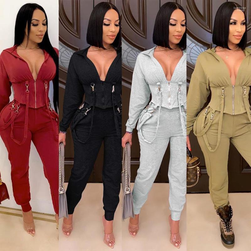 Women' Two Piece Pants Women' Zaggin 2022 Autumn Women Solid 4-color Waist 2-Piece Set Casual Lady Zipper Hooded Full Sleeve Jackets, Gray
Women' Two Piece Pants Women' Zaggin 2022 Autumn Women Solid 4-color Waist 2-Piece Set Casual Lady Zipper Hooded Full Sleeve Jackets, Gray