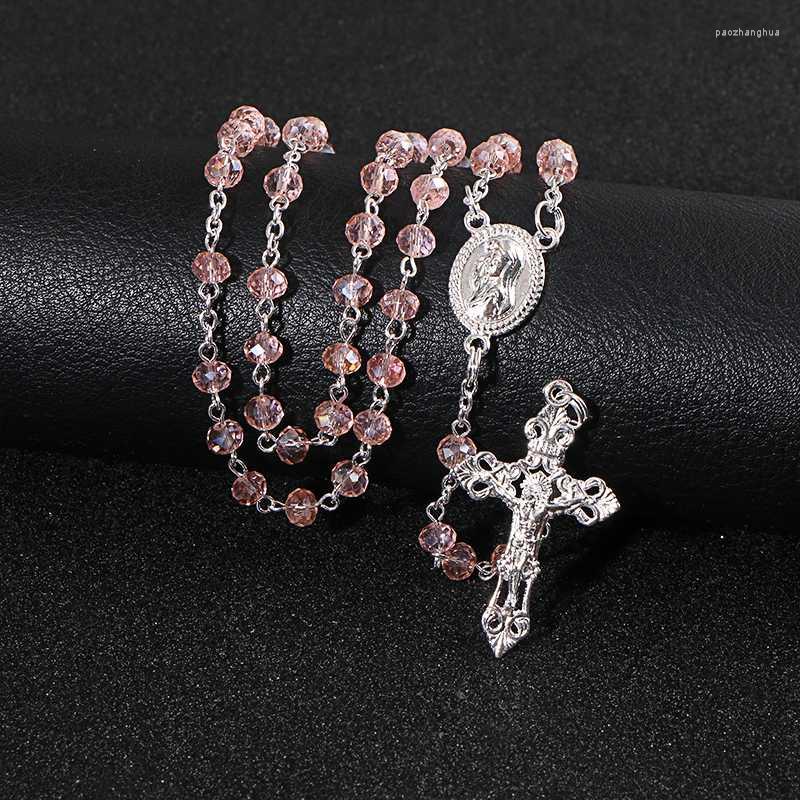 Pendant Necklaces KOMi Pink Rosary Beads Cross Long Necklace For Women Men Catholic Christ Religious Jesus Jewelry Gift R-233
Pendant Necklaces KOMi Pink Rosary Beads Cross Long Necklace For Women Men Catholic Christ Religious Jesus Jewelry Gift R-233