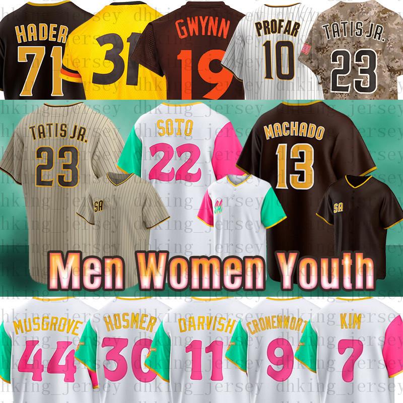 22 Juan Soto Men 23 Fernando Tatis Jr. Diego Baseball Jerseys 13 Manny Machado Gwynn Padres 30 Eric Hosmer Wil Myers Jurickson Profar Yu Darvish Ha-Seong Kim, Women(jiao shi)
22 Juan Soto Men 23 Fernando Tatis Jr. Diego Baseball Jerseys 13 Manny Machado Gwynn Padres 30 Eric Hosmer Wil Myers Jurickson Profar Yu Darvish Ha-Seong Kim, Women(jiao shi)