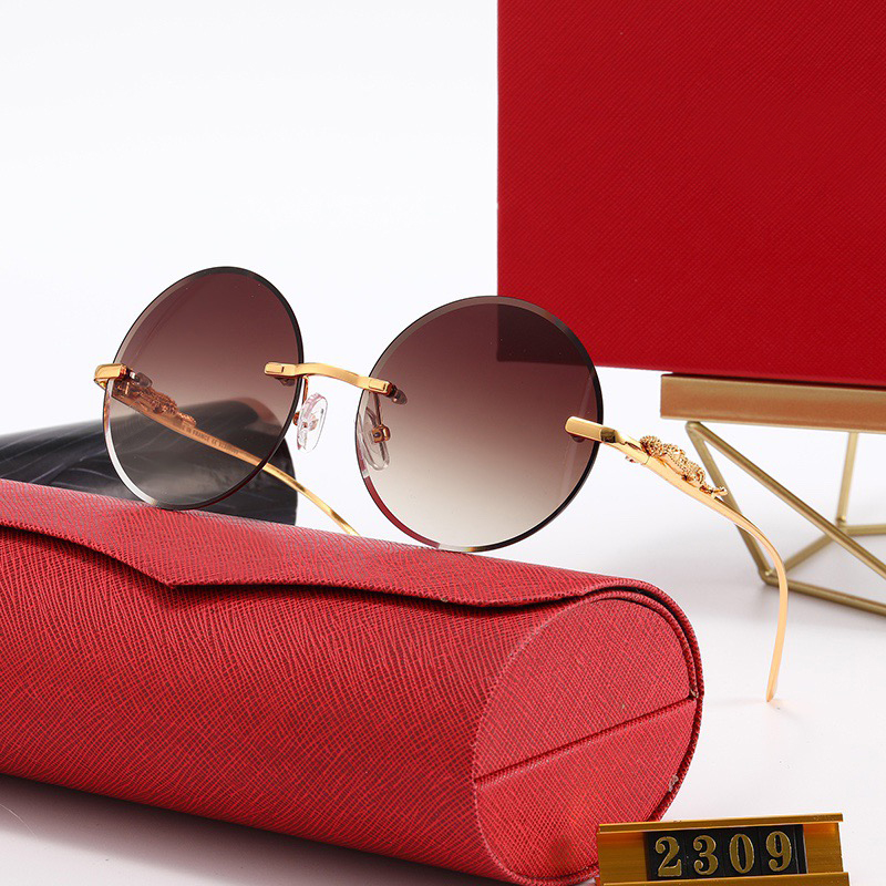 Panther Designer Sunglasses for Women Mens Oval Round C Decor Carti Glasses Silver Metal Gold Metal Frame Luxury Brand Polarized Eyeglasses Retro Feminino Lunettes