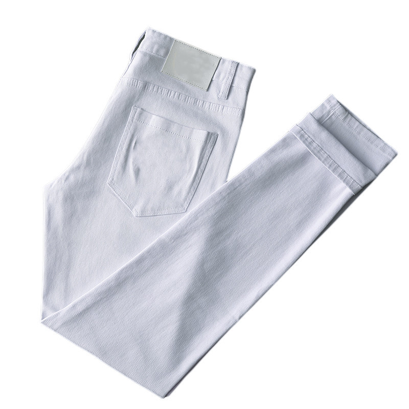 New JEANS chino Pants pant Thin Men's trousers Stretch Spring Summer close-fitting jeans cotton slacks washed straight business casual DW02