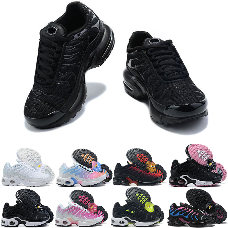 

2022 TN Plus Kids shoes 2.0 Triple black White Orange Infant Sneakers Rainbow Children sports girls and boys Tennis trainers Athletic Outdoor EUR28-35