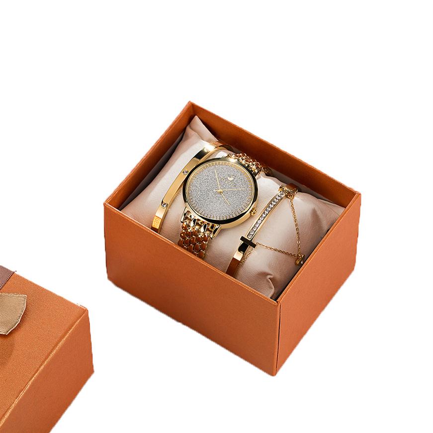 ZONMFEI Brand Exquisite Frosted Sky Star Steel Band Women Watch Set Diamond Bracelet Watches Combination 3 Pieces Sets307R, A gold
ZONMFEI Brand Exquisite Frosted Sky Star Steel Band Women Watch Set Diamond Bracelet Watches Combination 3 Pieces Sets307R, A gold