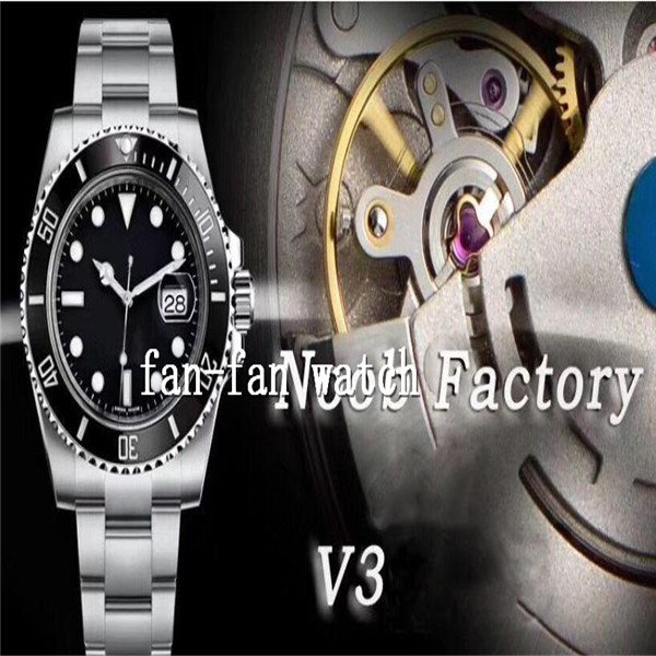 Sapphire Super N Factory Watch 2813 Movement Brand 40mm Black Ceramic Bezel New 116610ln 116610lv Swimming Diving V3 Mens Watches Glass Watch 
Sapphire Super N Factory Watch 2813 Movement Brand 40mm Black Ceramic Bezel New 116610ln 116610lv Swimming Diving V3 Mens Watches Glass Watch