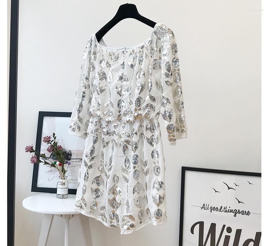 Women's Jumpsuits Women's & Rompers H80&S90 Women Vintage Embroidered Floral Beaded Sequin Skirt Elastic Waist Bodysuit Ladies', White
Women's Jumpsuits Women's & Rompers H80&S90 Women Vintage Embroidered Floral Beaded Sequin Skirt Elastic Waist Bodysuit Ladies', White
