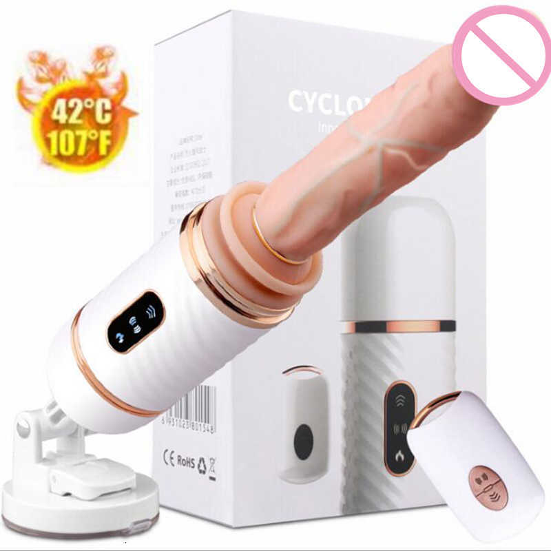 Automatische Massager Verwarmde Vibrator Speelgoed G-spot Kut Pomp Intrekbare Dildo voor Vrouwen Zuignap Penis Afstandsbediening Sex Machine