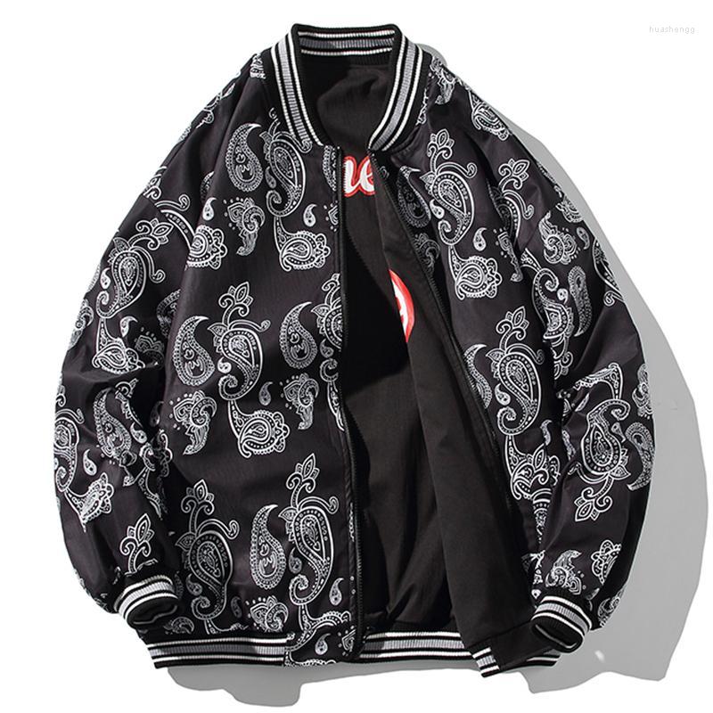 Men's Jackets Men's Autumn Reversible Baseball Jacket Men Cashew Printed Zipper Coat Fashion Causal Street Loose Outerwear Clothing, Black
Men's Jackets Men's Autumn Reversible Baseball Jacket Men Cashew Printed Zipper Coat Fashion Causal Street Loose Outerwear Clothing, Black