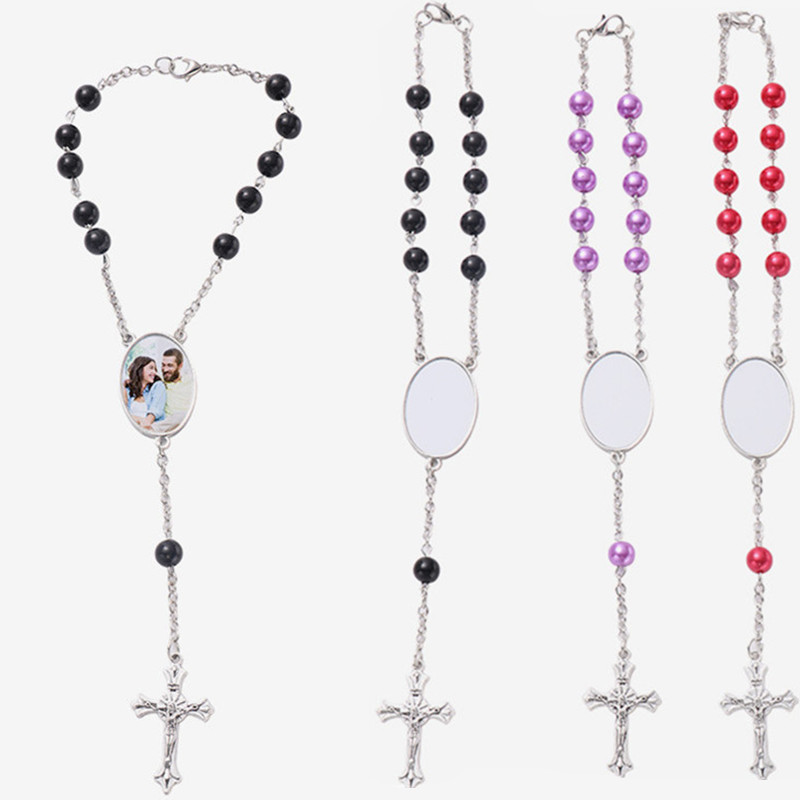 DIY sublimation blank charm silver cross bracelets mens bracelet for woman alloy oval red purple black white beaded bracelet Jewelry Souvenir Family Christmas Gift
DIY sublimation blank charm silver cross bracelets mens bracelet for woman alloy oval red purple black white beaded bracelet Jewelry Souvenir Family Christmas Gift