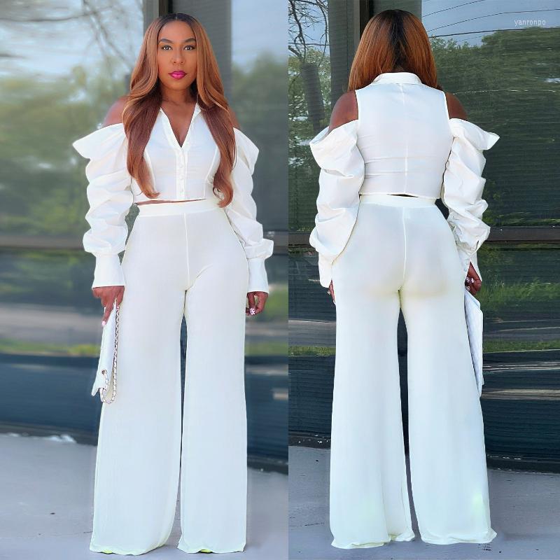 Women' Two Piece Pants Women' Set Women Solid Puff Sleeves Button Top And Wide Leg Pant 2 SuitWomen, Black
Women' Two Piece Pants Women' Set Women Solid Puff Sleeves Button Top And Wide Leg Pant 2 SuitWomen, Black