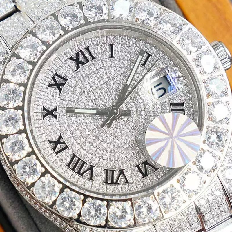 moissanite watch Full Diamond Mens Watch Automatic Mechanical Watches 40mm With Diamond-studded Steel Women Fashion Wristwatches Bracelet Montre de Luxe, Color1
moissanite watch Full Diamond Mens Watch Automatic Mechanical Watches 40mm With Diamond-studded Steel Women Fashion Wristwatches Bracelet Montre de Luxe, Color1