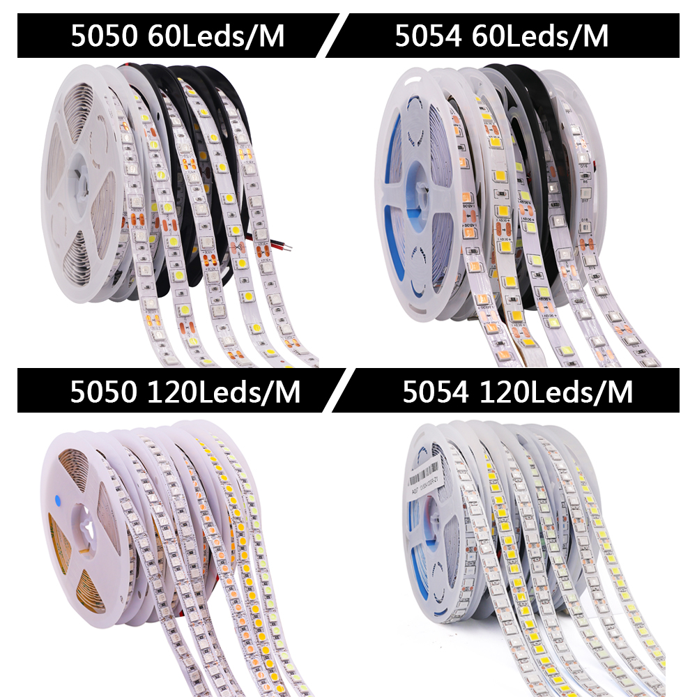 5M LED Strip SMD 5050 5054 LED Tape Waterproof Ribbon Diode 12V 2835 Flexible Neon Light 60/120Leds/m LED Lights for Room Decor