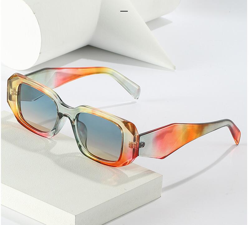 summer woman Candy-colored oval square sunglasses Steel skin metal square sunglasses Fashion women 17COLORS personality outdoor unisex eyeglasses cycling