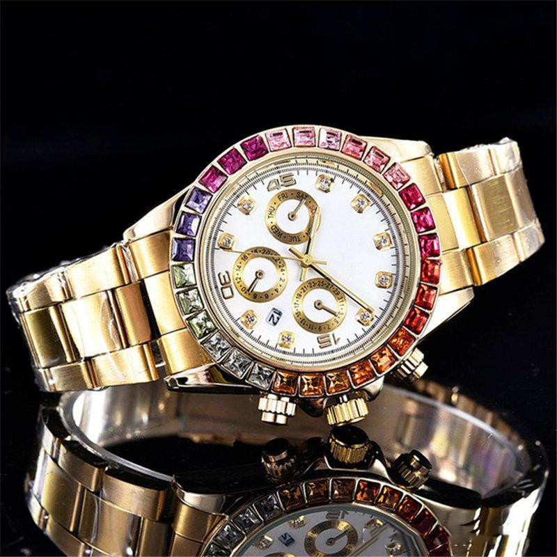 Mens Watch Fashion Rainbow Automatic Quartz Movement Watches Designer Three Eyes Six Needle Design Chronograph Multi-Function Classic Wristwatch montre de luxe cs, A1
Mens Watch Fashion Rainbow Automatic Quartz Movement Watches Designer Three Eyes Six Needle Design Chronograph Multi-Function Classic Wristwatch montre de luxe cs, A1