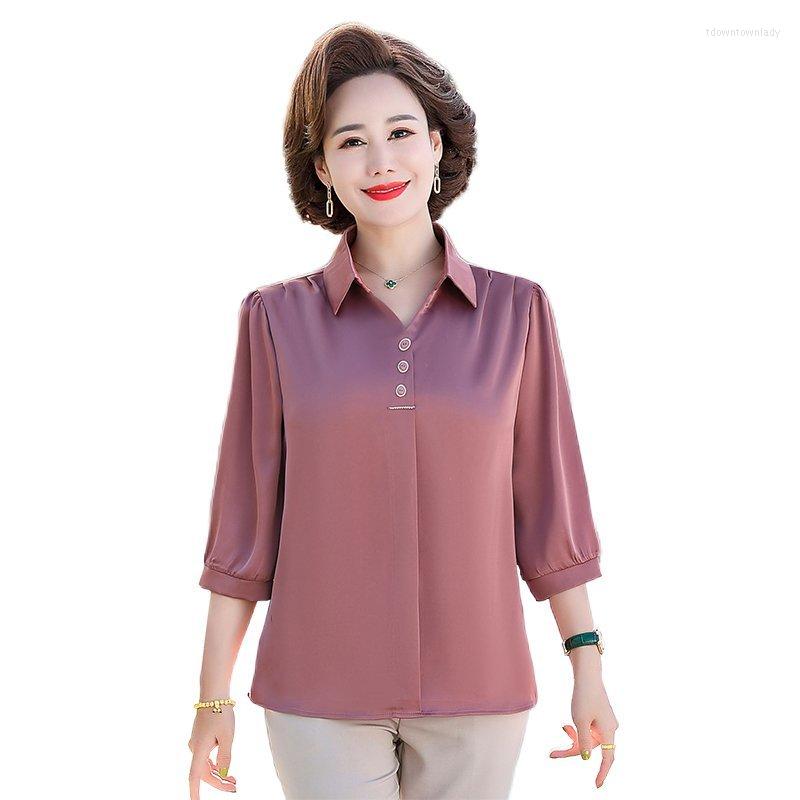 Women's Blouses Spring Autumn Women Fashion Three Quarter Sleeves Satin Blouse Vintage Femme Street Shirts Elegant Imitation Silk, Blue
Women's Blouses Spring Autumn Women Fashion Three Quarter Sleeves Satin Blouse Vintage Femme Street Shirts Elegant Imitation Silk, Blue