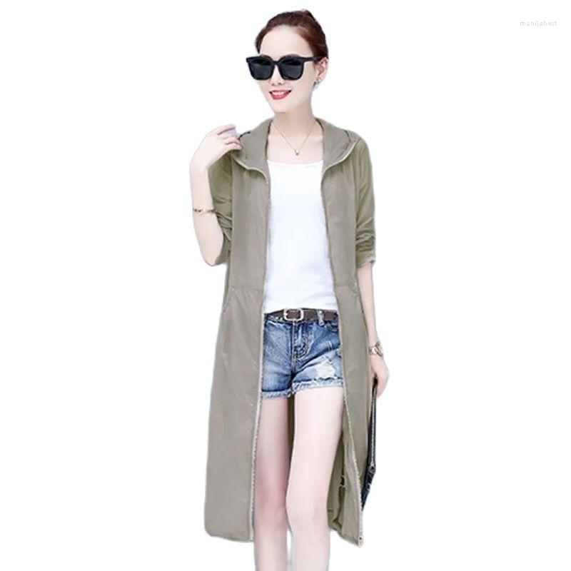 Women' Trench Coats UV Sun Protection Clothes Women Hooded Loose Long High Quality Sunscreen Shirt Sleeve Ice Silk Summer Breathable Jacket, Khaki
Women' Trench Coats UV Sun Protection Clothes Women Hooded Loose Long High Quality Sunscreen Shirt Sleeve Ice Silk Summer Breathable Jacket, Khaki