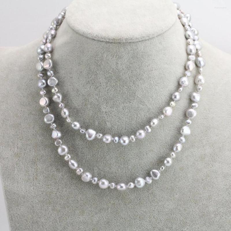 Chains Hand Knotted 7-10mm Gray Baroque Freshwater Pearl Necklace 50inch For Women Fashion Jewelry
Chains Hand Knotted 7-10mm Gray Baroque Freshwater Pearl Necklace 50inch For Women Fashion Jewelry
