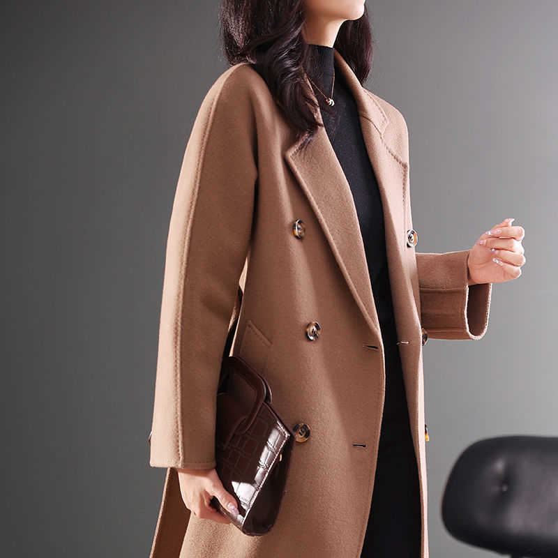 ladies woolen coats max designer cardigan cashmere Coat winter high quality long warm coat solid color versatile, White
ladies woolen coats max designer cardigan cashmere Coat winter high quality long warm coat solid color versatile, White