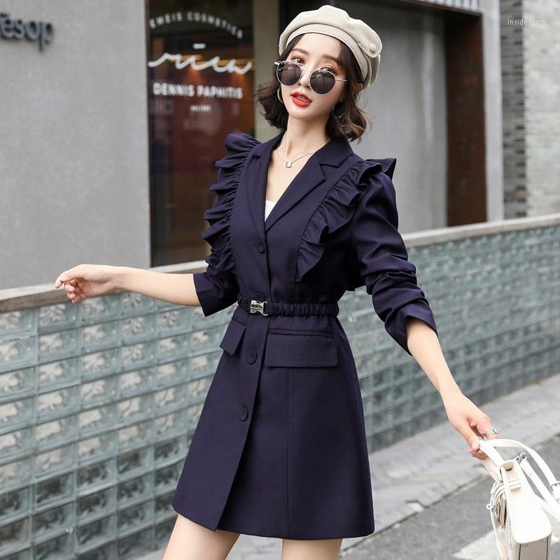 Women' Trench Coats Women Autumn Medium Long Coat Single Breasted Ruffle Elegant Slim Suit Jacket Office Lady Sashes Straight Blazer, Khaki
Women' Trench Coats Women Autumn Medium Long Coat Single Breasted Ruffle Elegant Slim Suit Jacket Office Lady Sashes Straight Blazer, Khaki