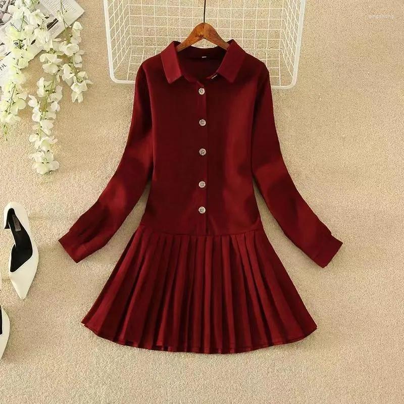 Casual Dresses Spring Women Dress Solid Color Button Down Shirt Collar Corduroy Long Sleeves Pleated Slim Elegant Lady Mini, Blue
Casual Dresses Spring Women Dress Solid Color Button Down Shirt Collar Corduroy Long Sleeves Pleated Slim Elegant Lady Mini, Blue