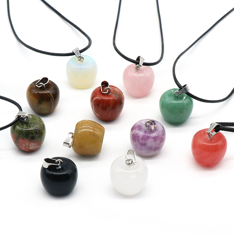 Natural Crystal Agate Stone Christmas Eve Apple Pendant Rose Quartz Charms Jewelry Making Necklace
Natural Crystal Agate Stone Christmas Eve Apple Pendant Rose Quartz Charms Jewelry Making Necklace