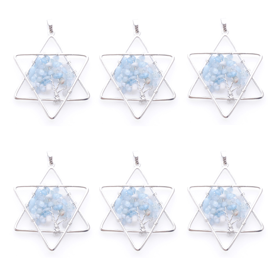 Natural Stone Aquamarine Tree Of Life Handmade Wire Color Wire Wrapped Star Pendants For Jewelry Marking N3807
Natural Stone Aquamarine Tree Of Life Handmade Wire Color Wire Wrapped Star Pendants For Jewelry Marking N3807