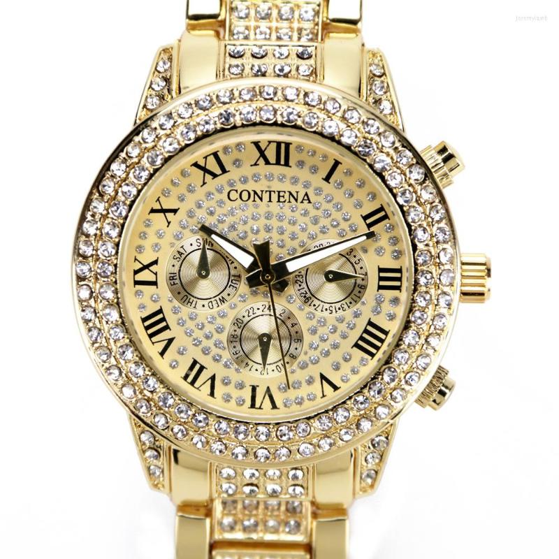 Wristwatches Geneva Classic Luxury Ladies Rhinestone Watch Gold Women Watches Fashion Diamond Female Clock Relogio Feminino
Wristwatches Geneva Classic Luxury Ladies Rhinestone Watch Gold Women Watches Fashion Diamond Female Clock Relogio Feminino
