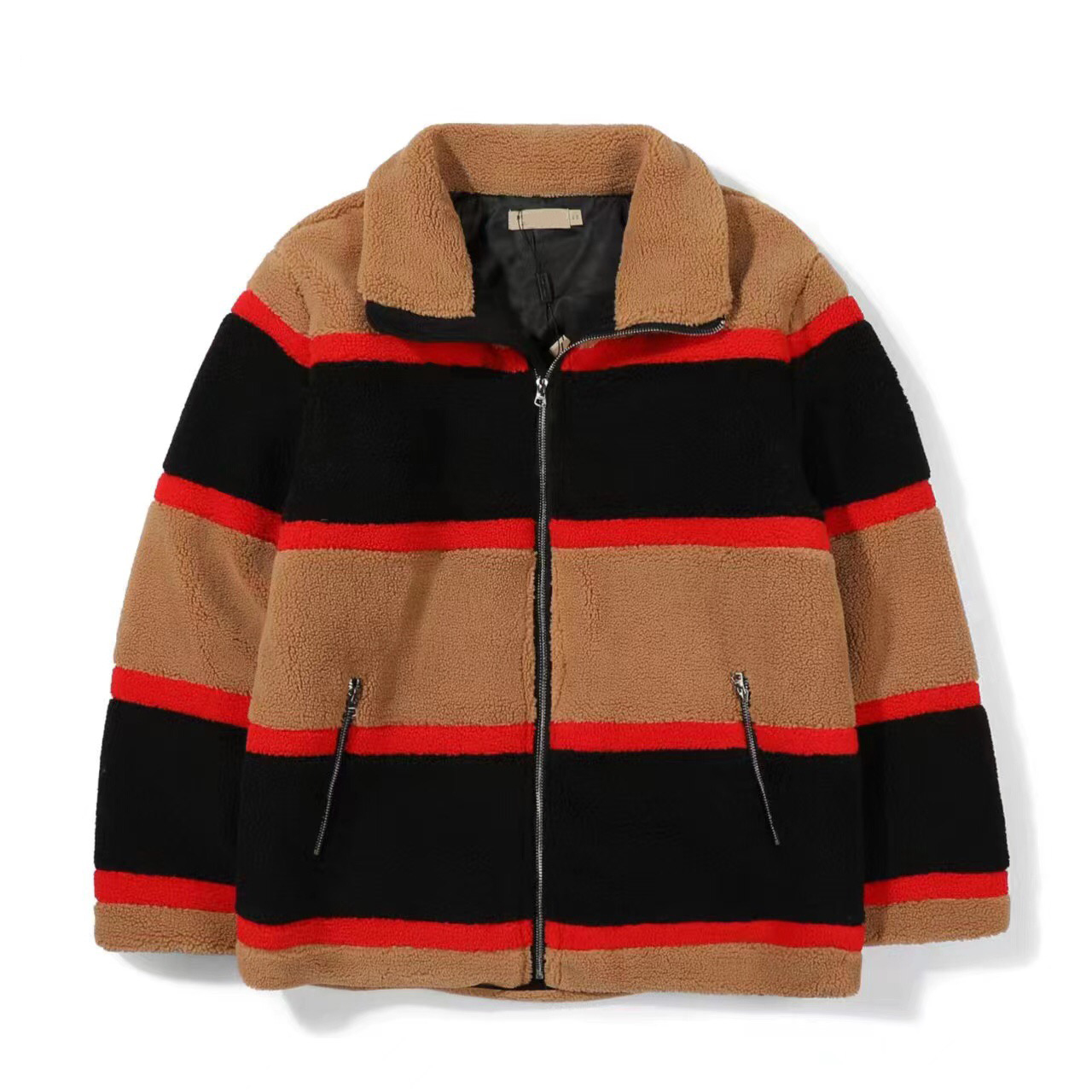 latest men's and women's down jackets with splicing color pile head jacquard big grain lamb hair original version the highest version exquisite workmanship, Brown
latest men's and women's down jackets with splicing color pile head jacquard big grain lamb hair original version the highest version exquisite workmanship, Brown