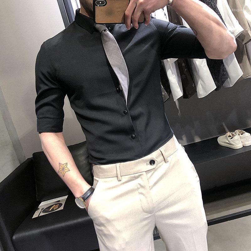 Men's Casual Shirts Summer Thin Men's Three-quarter Sleeve Shirt Korean Style Slim Long-sleeved Fashion Trend, Navy
Men's Casual Shirts Summer Thin Men's Three-quarter Sleeve Shirt Korean Style Slim Long-sleeved Fashion Trend, Navy