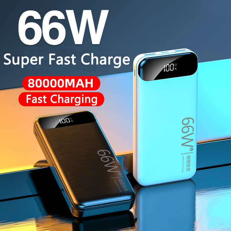 

Quick Charge 80000mAh Power Bank for Huawei Laptop Powerbank Portable External Battery Fast Charger PD 66W For iPhone 12 Xiaomi