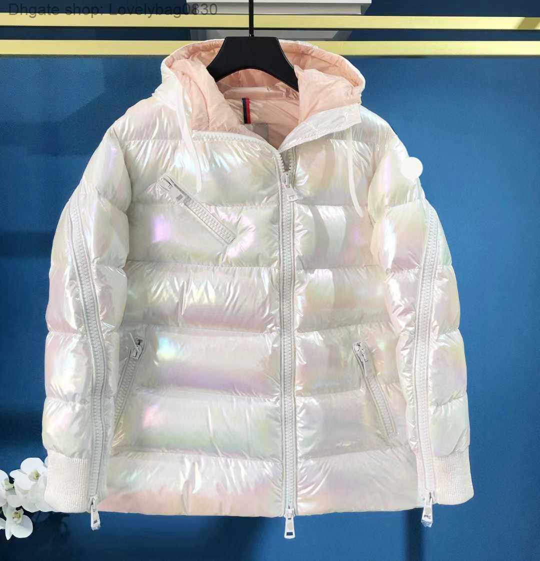 Designer Brand Women's Maya Down Jacket Embroidered Letter Badge Top Colorful Diagonal Zip Hooded Jacket, White
Designer Brand Women's Maya Down Jacket Embroidered Letter Badge Top Colorful Diagonal Zip Hooded Jacket, White