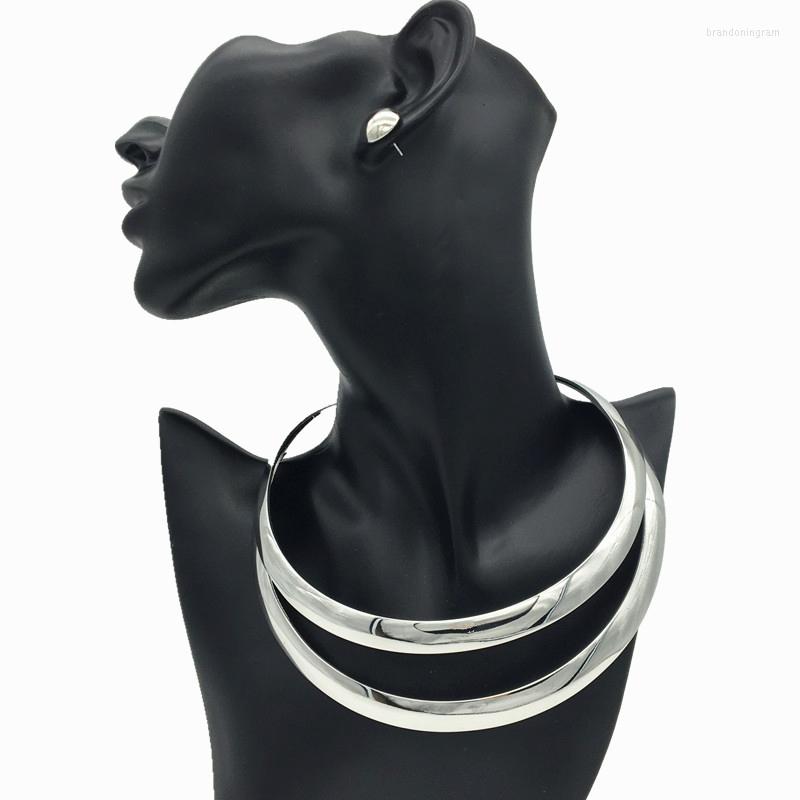 Necklace Earrings Set Fashion Simple Jewelry Accessories Punk Double Layer Hollow Metal Choker Neck Stud For Women, Picture shown
Necklace Earrings Set Fashion Simple Jewelry Accessories Punk Double Layer Hollow Metal Choker Neck Stud For Women, Picture shown