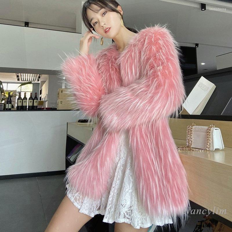 Women' Fur Imitation Coat Women' Mid-Length 2022 Autumn And Winter Faux Raccoon Woven Fashion Outwears Night Club Coats, Pink
Women' Fur Imitation Coat Women' Mid-Length 2022 Autumn And Winter Faux Raccoon Woven Fashion Outwears Night Club Coats, Pink